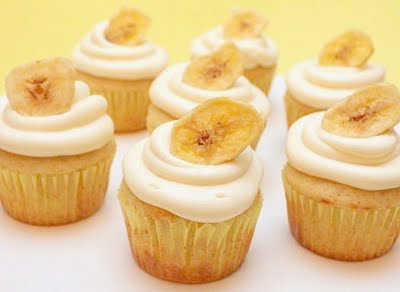 Banana Cupcakes With Orange Cream Cheese Glaze
